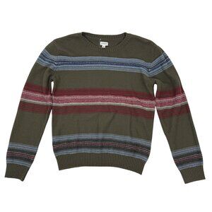 Gymboree Boy's Crew-Neck Striped Sweater Cotton Blend Green XL